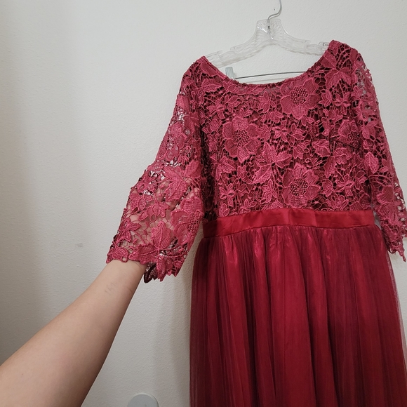 IBTOM CASTLE Women's Floral Lace Tulle Half Sleeve size 16 - Picture 10 of 16